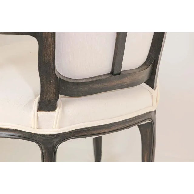 French Provincial Louis XV French Provincial Style Open Armchair For Sale - Image 3 of 13