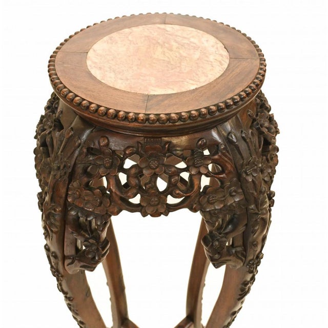 Wonderful antique Chinese pedestal stand Carved from hardwood we date this to circa 1840 Great for displaying decorative...