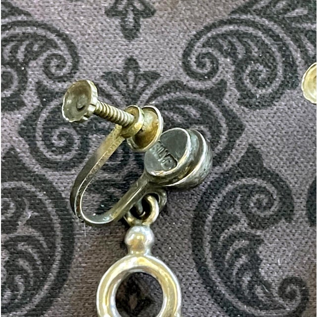 Metal Mexican Modern Silver and Amethyst Earrings Antonio Pineda For Sale - Image 7 of 8