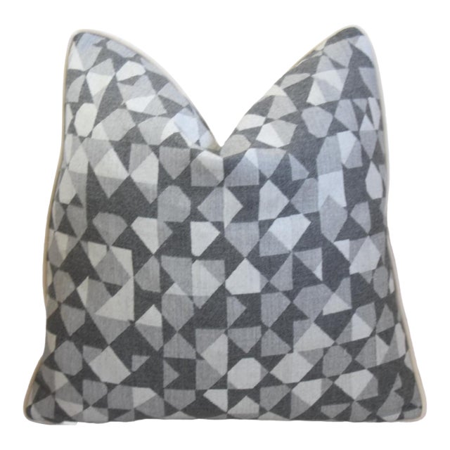 Holland & Sherry Geometric Modern Feather/Down Pillow For Sale