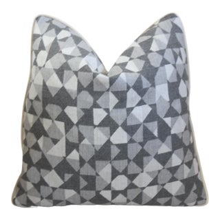Stunning Designer Holland & Sherry Geometric Modern Feather/Down Pillow For Sale