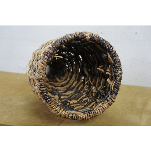 Late 20th Century Large Vintage Wicker Wrap for Glass Demijohn Wine Bottle Carboy Jug 9" X 24" For Sale - Image 5 of 10