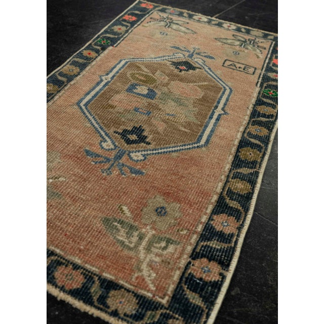 Textile Turkish Mini Rug Oriental Hand Knotted Vintage Rug 1'6" x 2'7" #21218 For Sale - Image 7 of 8