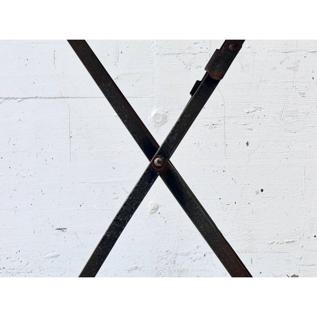 Vintage Folding Table in Metal with Cast Iron Frames, 1950s For Sale - Image 14 of 16