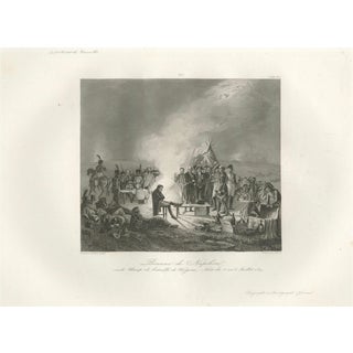 After Adolphe Roehn, Napoleon at the Bivouac of Wagram, Engraving, 1840 For Sale