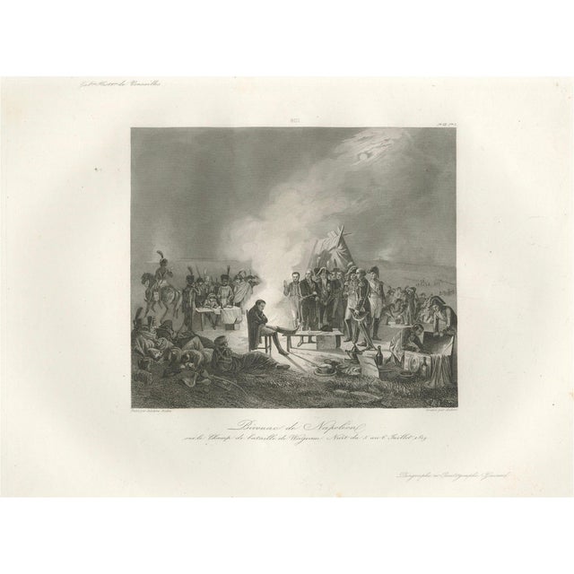 After Adolphe Roehn, Napoleon at the Bivouac of Wagram, Engraving, 1840 For Sale