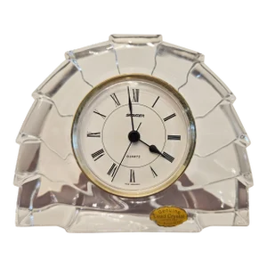 1980s Lead Crystal Desk Clock Staiger, West Germany