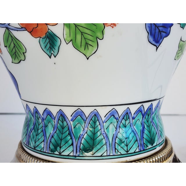 Vintage Ginger Jar Floral Motif Table Lamp For Sale - Image 12 of 12