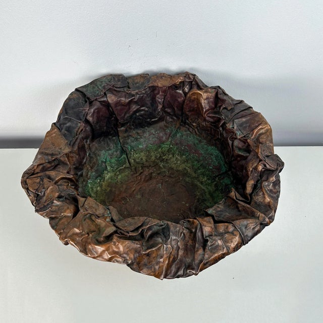 Metal Foldformed Copper Artist Studio Bowl For Sale - Image 7 of 10
