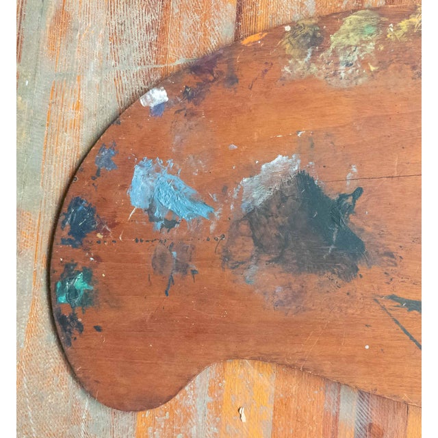 American 20th Century Large Professional Artist's Palette With Traces of Paint For Sale - Image 3 of 10