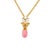 This exquisite pendant necklace showcases a harmonious blend of elegance and craftsmanship. At its heart is a 0.95-carat...