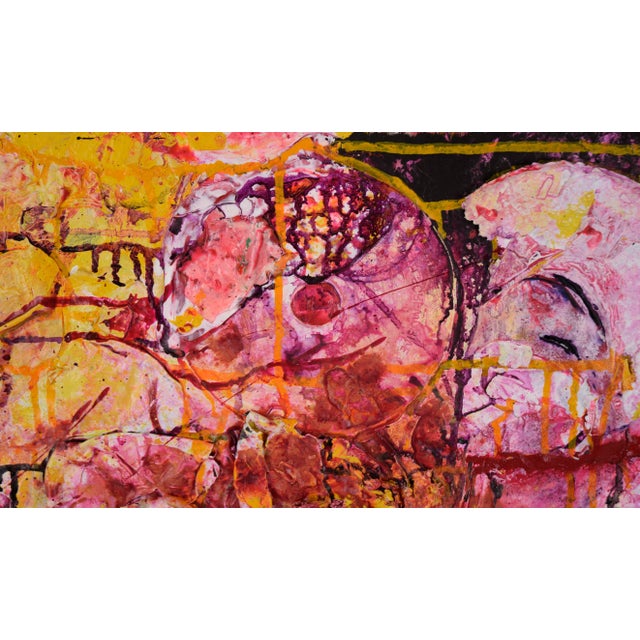 Textile A Rose Is a Rose - Abstract Expressionist Assemblage in Acrylic on Canvas by Charles David Francis For Sale - Image 7 of 10