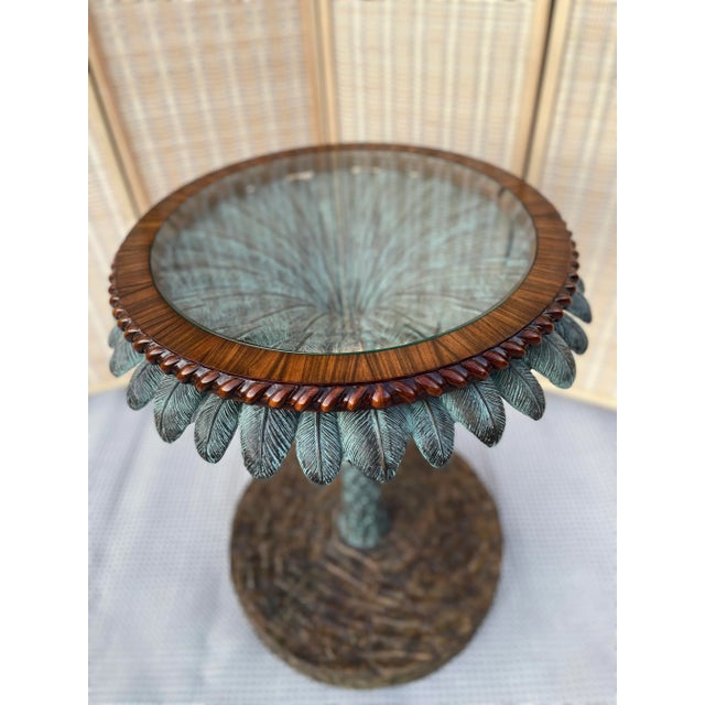 Brown Maitland-Smith Palm Tree Side Table For Sale - Image 8 of 11