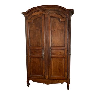 Antique 18th C Italian Fruitwood Armoire Linen Press For Sale