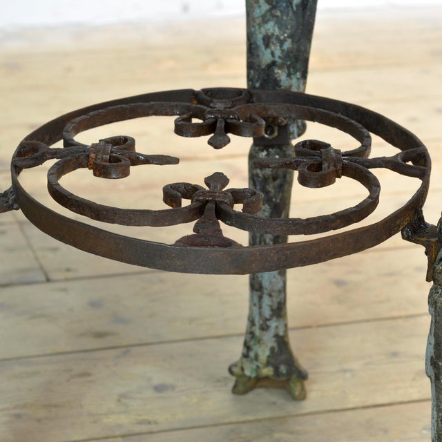 Cast Iron Garden Table with Pine Top, 1890 For Sale - Image 9 of 11
