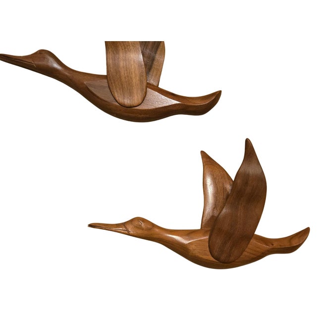 Mid 20th Century Mid-Century Flying Ducks Wall Sculptures- Set of Three For Sale - Image 5 of 14