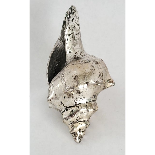 Metal Silver Dipped Real Seashell Shell For Sale - Image 7 of 8