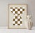Abstract open edition giclee print. 20"x28" Elegant brown checkers composition drawing on beige background. Contemporary...