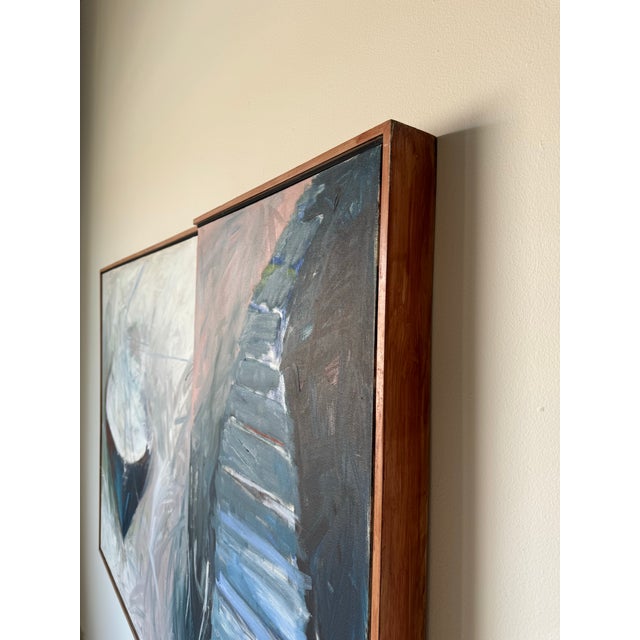 1980s 1989 Large - Vintage Impressionism Abstract Oil Painting, Signed For Sale - Image 5 of 12