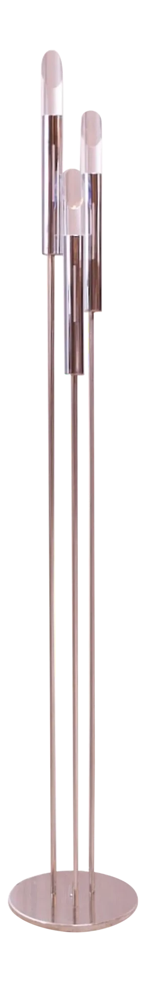 1970s Three Fixture Chrome Floor Lamp with Lucite Prisms