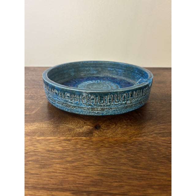 Ceramic Vintage Bitossi Aldo Londi Rimini Blue Ceramic Ashtray, Italy 1960s For Sale - Image 7 of 8