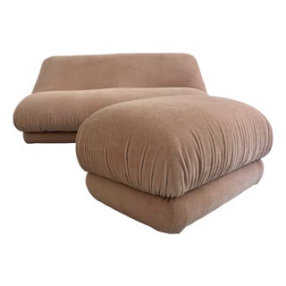 Sofa and Ottoman from Steiner, 1980, Set of 2 For Sale