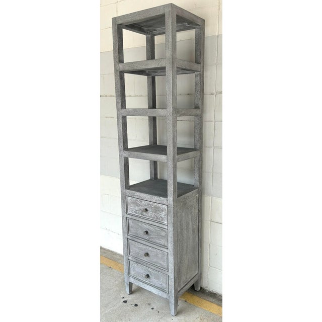 Gray Made Goods Organic Modern Gray Mango Wood Allesandro Tall Cabinet For Sale - Image 8 of 8