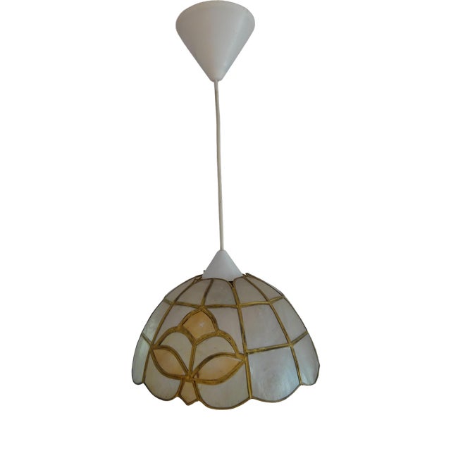 Vintage Glass Pendant Light, 1970s For Sale