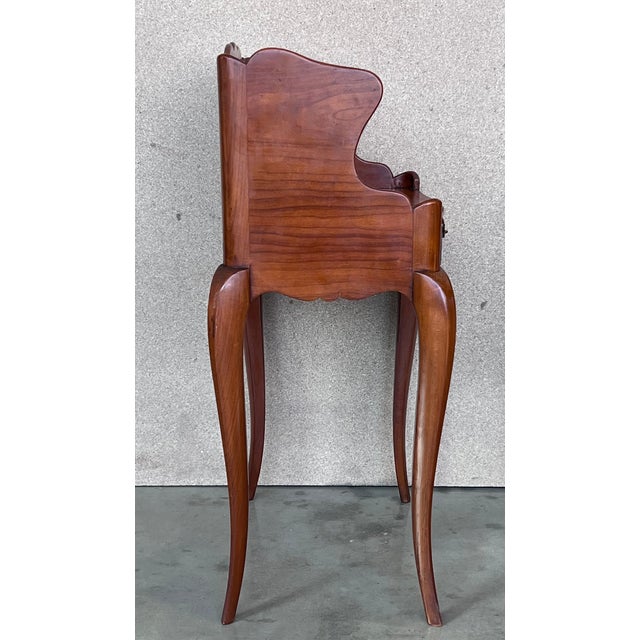 20th Pair of French Nightstands Tables With Drawer and Open Shelf For Sale - Image 9 of 12