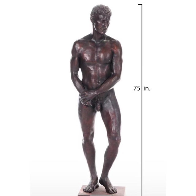 Original Signed Gary Ross - Life Size standing male nude made by Fiberglass (Columbus, Ohio, 20th/21st Century) Signature...