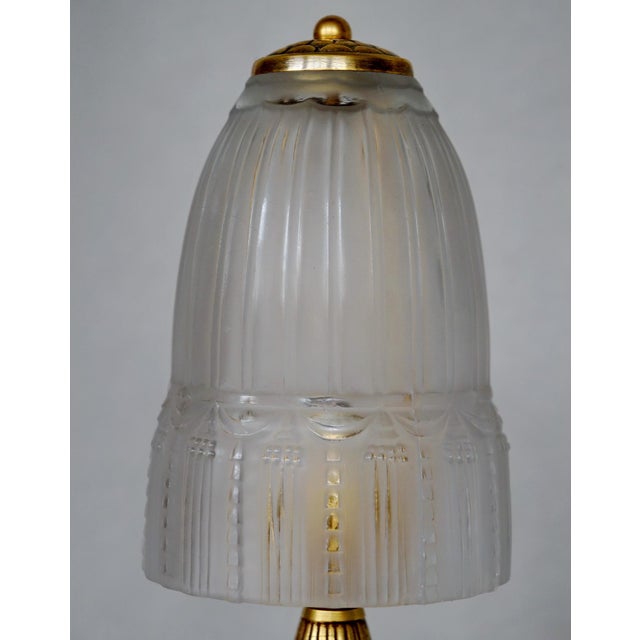 Metal French Art Deco Table Lamp by Leon Richard & Muller Freres 1920s France For Sale - Image 7 of 10