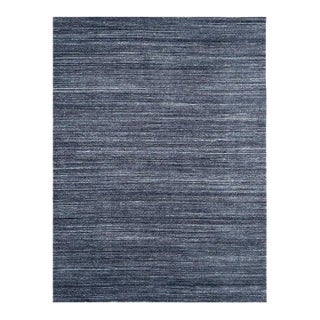 6x9 Gray Hand-Knotted Wool Striated Texture Geometric Modern Carpet Rug For Sale