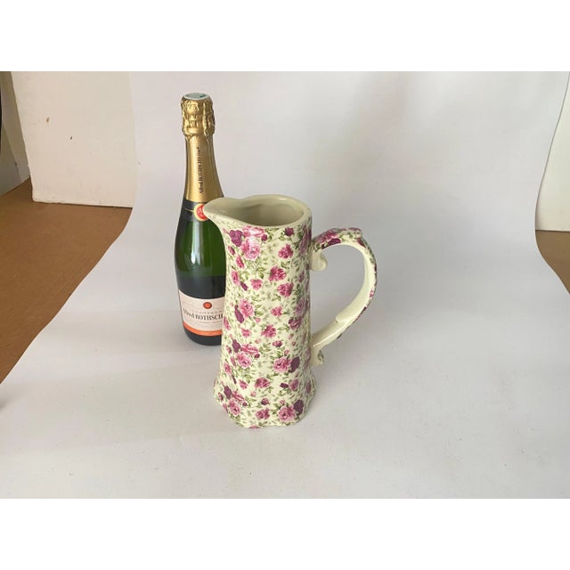 Pink Antique English Majolica Pink Jug from Staffordshire For Sale - Image 8 of 9