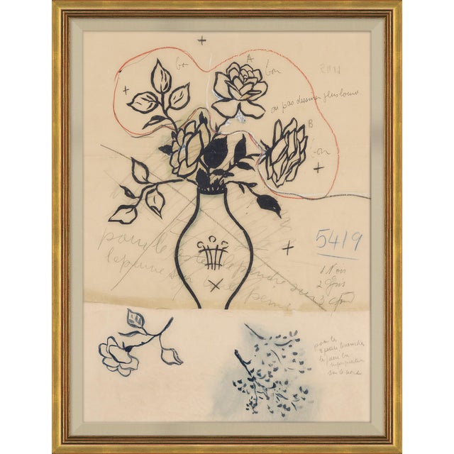 Tres Roses (var. 3) Art Print in Gold Frame by Paule Marrot For Sale In Tampa - Image 6 of 6