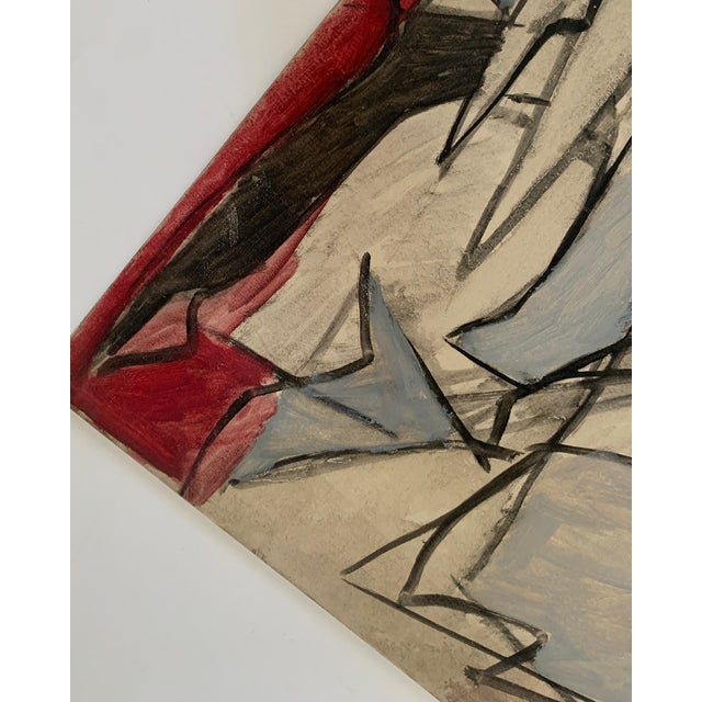 1950's John Perkins Oil on Board Abstract Cubist For Sale - Image 6 of 8