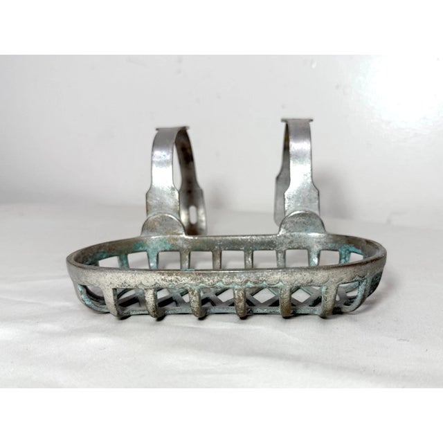 Antique Industrial Nickel Plate Brass Bathroom Bathtub Fixture Soap Dish Holder For Sale - Image 4 of 12