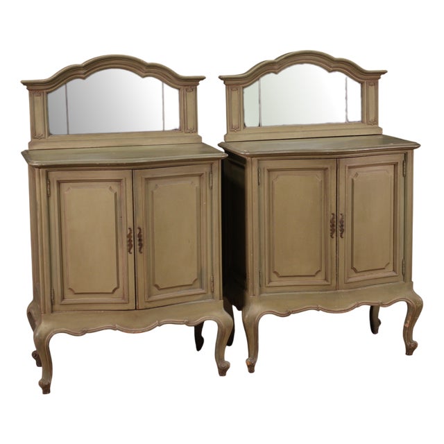 20th Century Italian Sideboards with Mirror, 1950s, Set of 2 For Sale