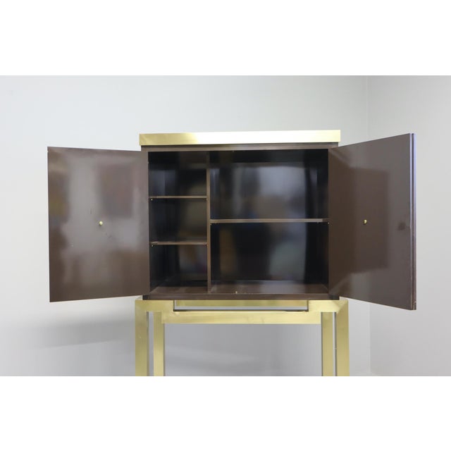 Vintage Art Deco Style Bar Cabinet in Brass, 1968 For Sale - Image 6 of 15