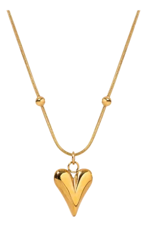 Minimalist Gold Heart Love Statement Necklace