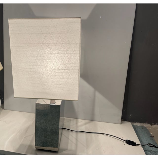 Cream Large Architectural Chrome Table Lamp, 1970s For Sale - Image 8 of 15