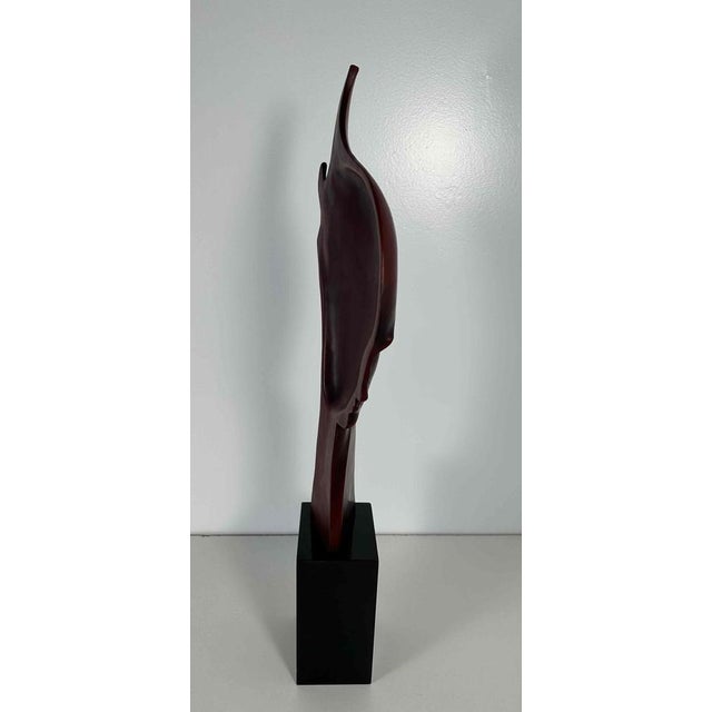Black Wood and Stoneware Sculpture by G. Cacciapuoti, 1930s For Sale - Image 8 of 11