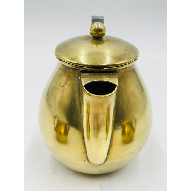 1950s Los Castillo Taxco Brass & Stone Inlaid Tea Set, Mexican Modernism - Set of 3 For Sale - Image 10 of 18