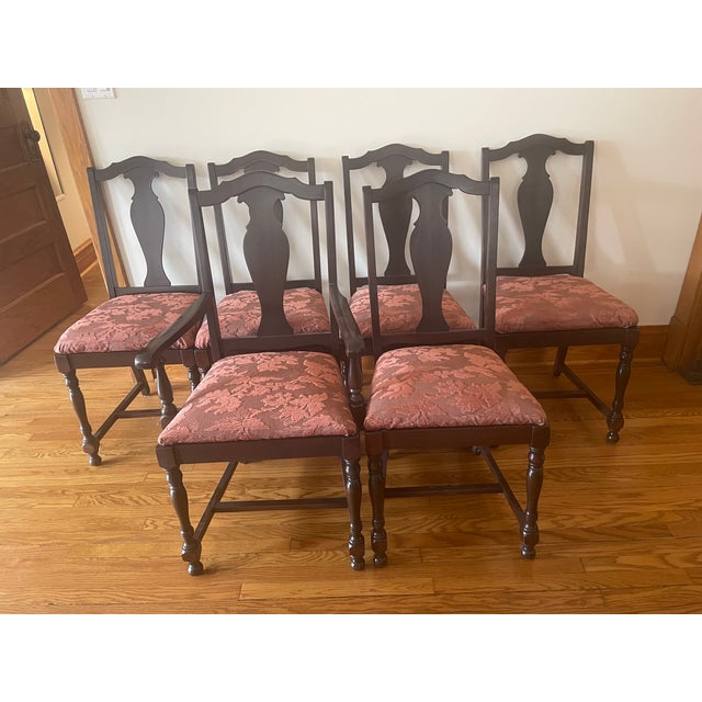 Jacobean 1920s Beautifully Restored Jacobean Dining Table and Chairs For Sale - Image 3 of 9