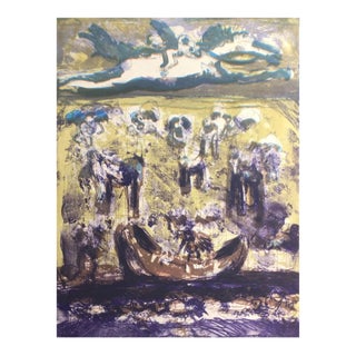 1973 Abstract Figural Lithograph by Adrienne Anderson For Sale