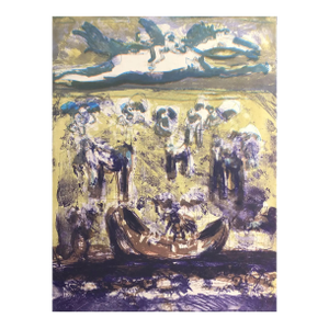 1973 Abstract Figural Lithograph by Adrienne Anderson