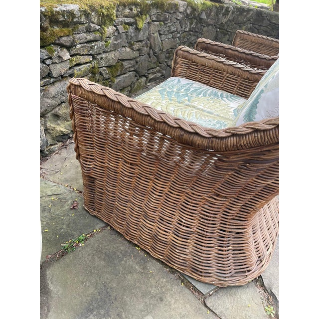 Vintage Pair Coastal Large Braid Rattan Chairs Chairish
