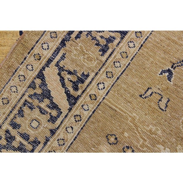 Blue Boho Chic Ziegler 1990's Gold/Blue Wool Runner Rug- 4'2'' X 11'10'' For Sale - Image 8 of 10