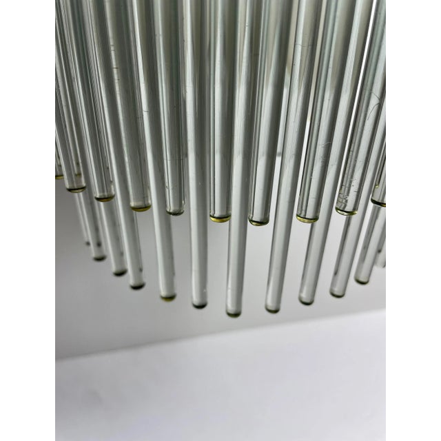 Mid 20th Century Glass Rod & Lucite Pendant Chandelier For Sale - Image 9 of 11