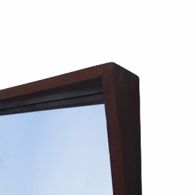 Scandinavian Modern Mirror with Concave Teak Frame by Jansen Spejle, 1950s For Sale - Image 6 of 10