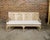 19th Century English 19th Century Oak Bench with Carved Back, Downswept Arms and Cushion For Sale - Image 5 of 12